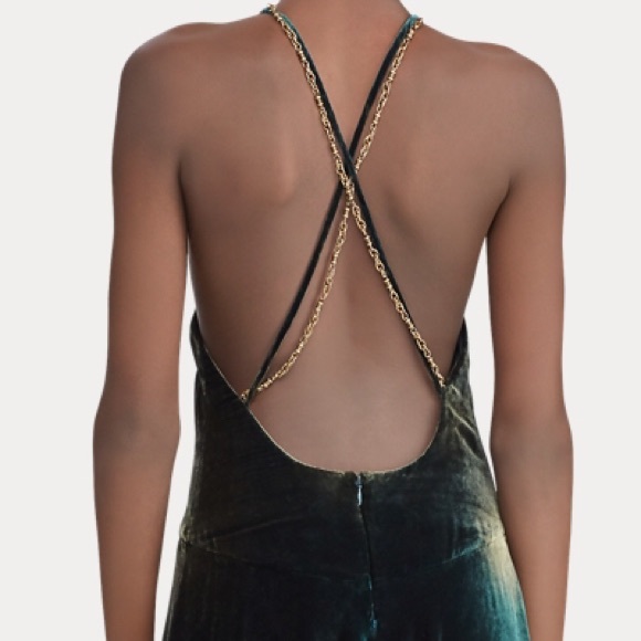 Ralph Lauren Hadley Green Velvet Gown NWT - Picture 9 of 12